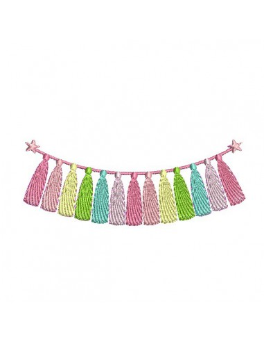 Machine Embroidery design tassel garland