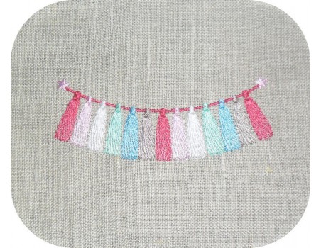 Machine Embroidery design tassel garland