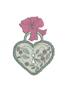Motif de broderie machine coeur canedas