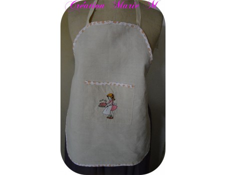 Instant download machine embroidery design vintage birthday little girl 