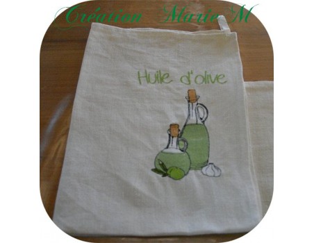 Motif de broderie machine huile d'olive