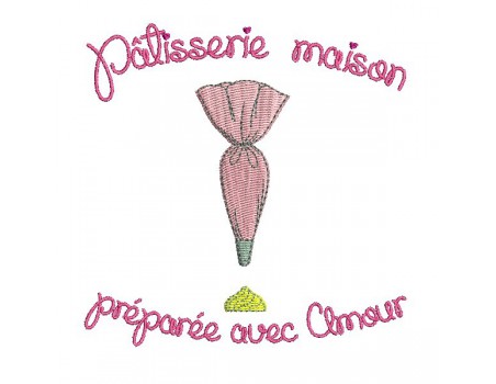 Motif de broderie machine pâtisserie maison poche à douille