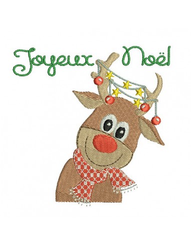 Instant download machine embroidery design christmas deer