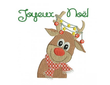 Instant download machine embroidery design christmas deer