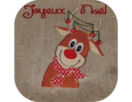 Instant download machine embroidery design christmas deer