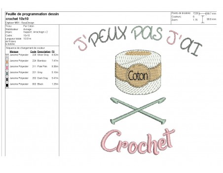 Motif de broderie machine crochet