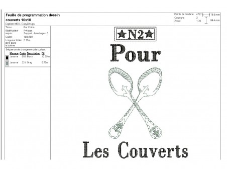 motif de broderie couverts