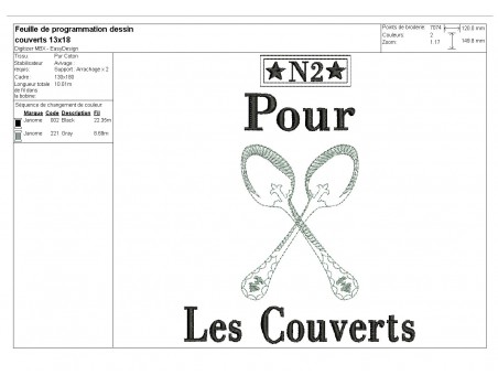 motif de broderie couverts