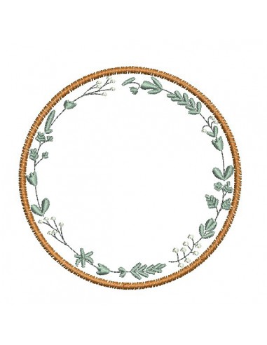 Motif de broderie machine cadre forêt