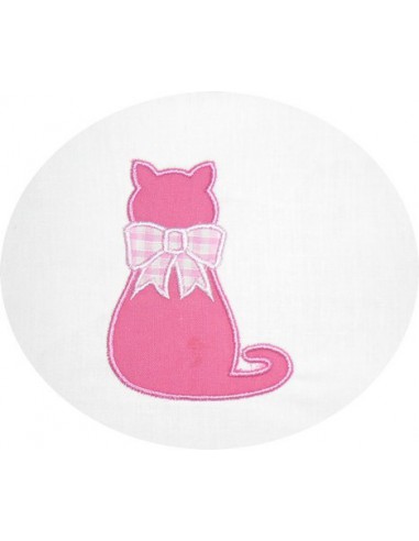 Motif de broderie chat de dos