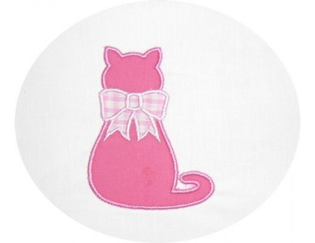 Motif de broderie chat de dos