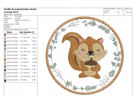 Instant download machine embroidery Squirrel