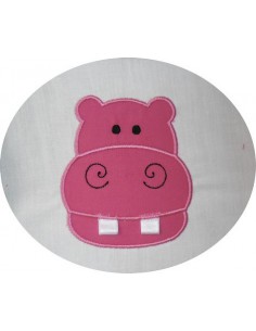 motif de broderie hypopotame