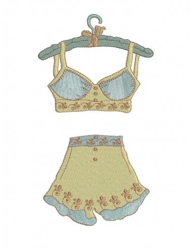 Motif de broderie machine  lingerie rétro