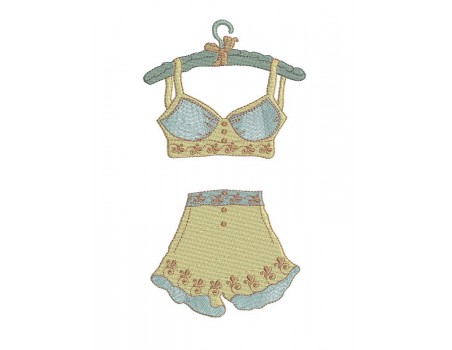 Instant download machine embroidery design  retro lingerie