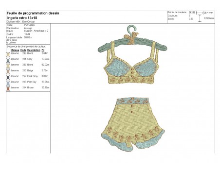 Instant download machine embroidery design  retro lingerie