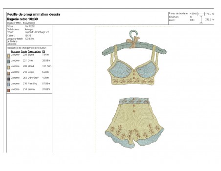 Instant download machine embroidery design  retro lingerie