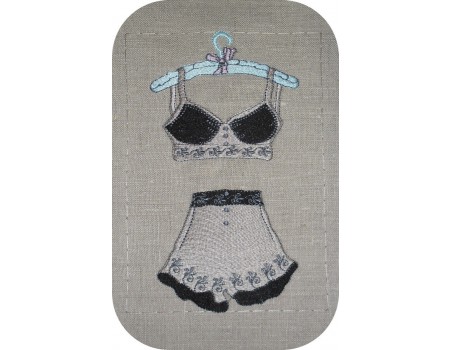 Instant download machine embroidery design  retro lingerie