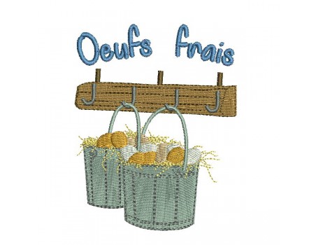 Motif de broderie machine oeufs frais