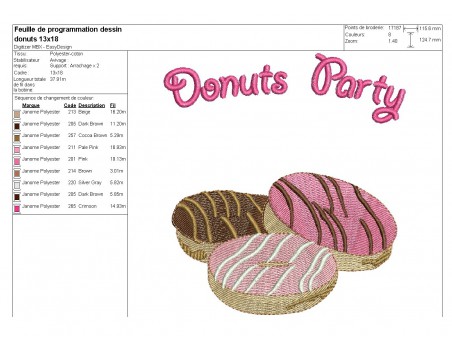 Motif de broderie machine donuts