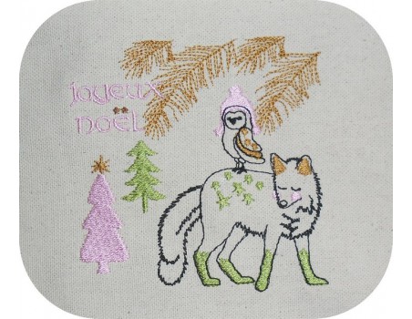 embroidery design christmas bear and squirrel