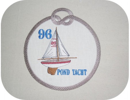 Instant download machine embroidery sailboat