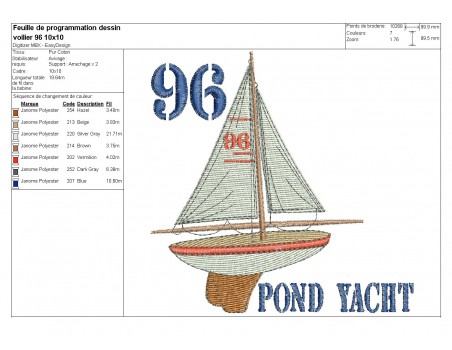 Instant download machine embroidery sailboat