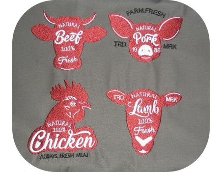 Instant download machine embroidery  beef
