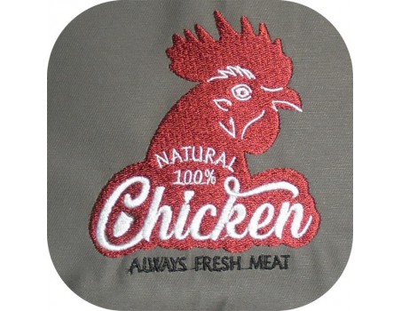 Motif de broderie machine poulet