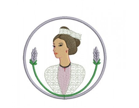 Motif de broderie visage d' Arlésienne 