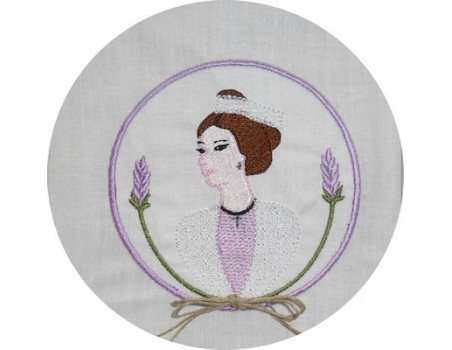 Motif de broderie visage d' Arlésienne 