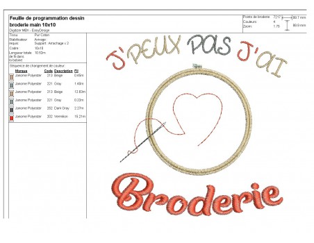 Motif de broderie machine broderie main