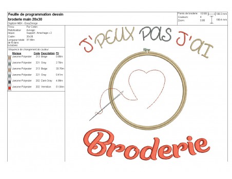 Motif de broderie machine broderie main