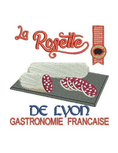 Motif de broderie machine rosette de Lyon