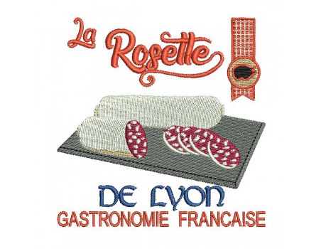 Motif de broderie machine rosette de Lyon