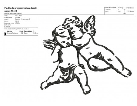 Instant download machine embroidery angel