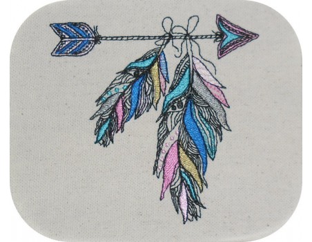 Motif de broderie machine plumes attrape rêves