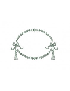 Motif de broderie cadre pompons 2 formats