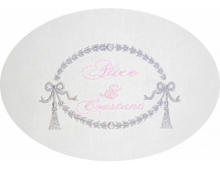 Motif de broderie cadre pompons 2 formats