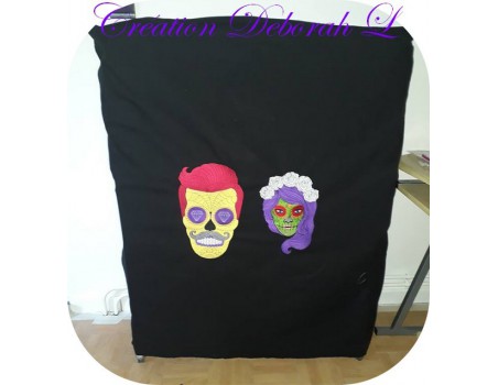 Motif de broderie machine femme sugar skull