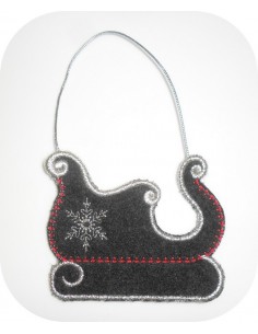 Instant download machine embroidery design Santa's sleigh