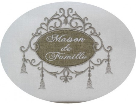 motif de broderie cadre appliqué pompons