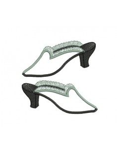 Motif de broderie appliqué chaussures rétro 