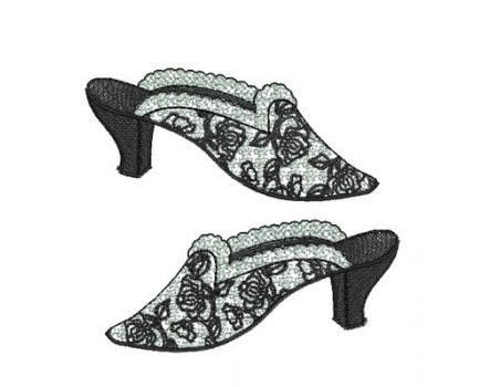 Motif de broderie chaussures rétro 