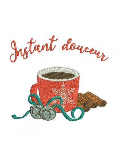 Instant download machine embroidery design christmas mug