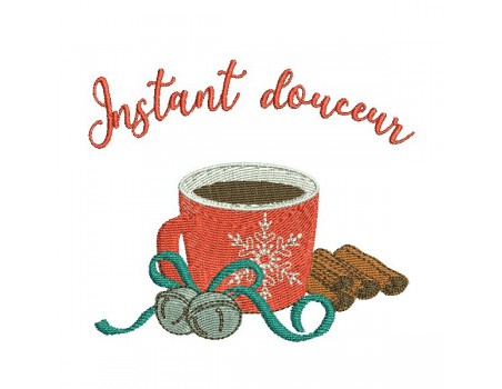 Instant download machine embroidery design christmas mug