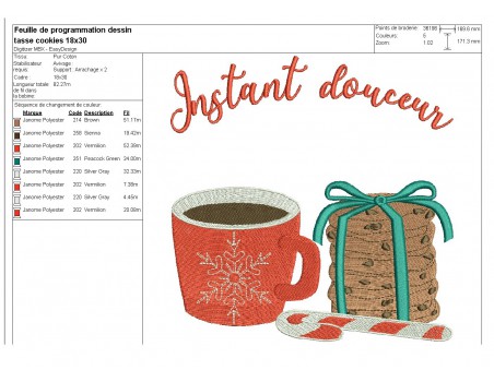 Instant download machine embroidery design christmas mug