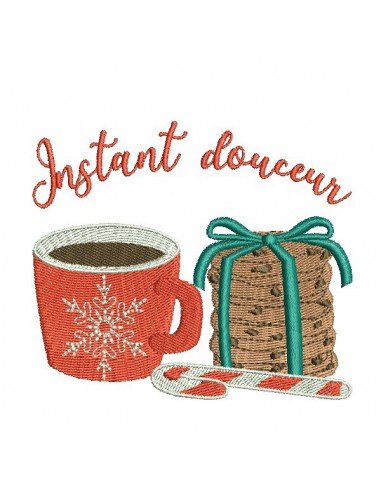 Instant download machine embroidery design christmas mug