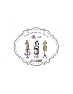Motif de broderie mannequins  plaque publicitaire