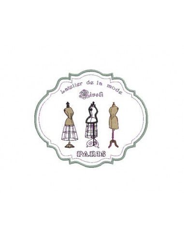 Motif de broderie mannequins  plaque publicitaire